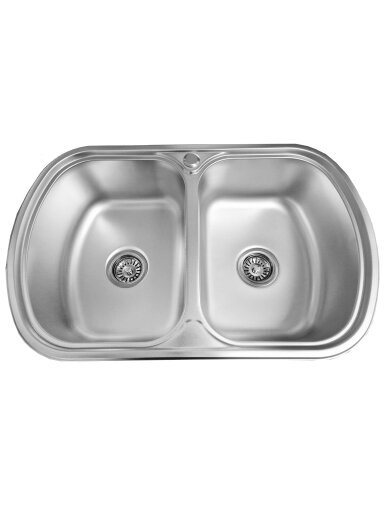 Nerūdijančio plieno plautuvė S7749P 770x490 0.8 DEKOR su sifonu