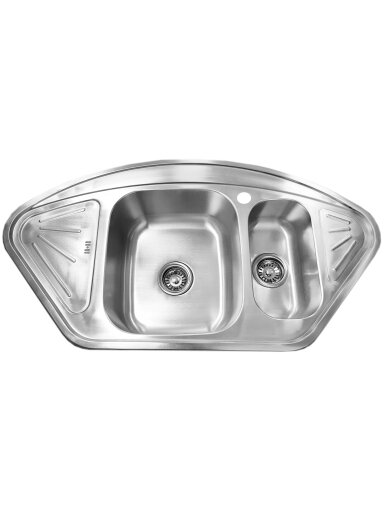 Nerūdijančio plieno plautuvė U10255F SATIN su sifonu