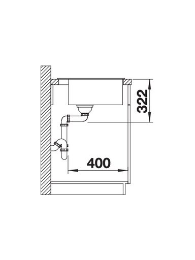 Plautuvė BLANCORIONA 45, 500 mm, aliuminio metalinė spalva