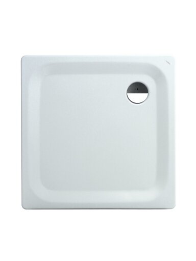 Plieninis dušo padėklas PLATINA 90x90x3 cm, baltas