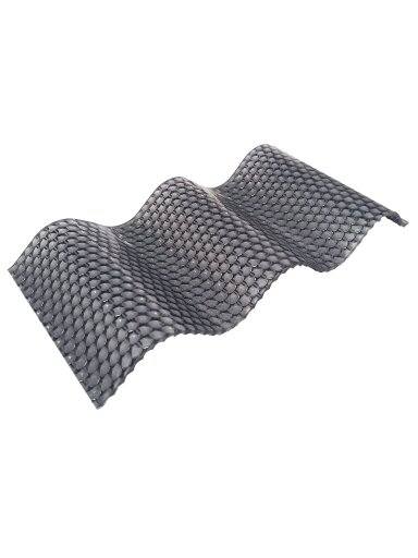 Polikarbonatas banguotas Diamond 1050x3000 2.8mm pilkas