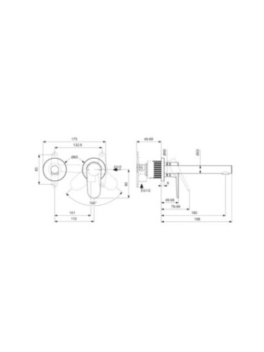 Potinkinis praustuvo maišytuvas Ideal Standard CeraLife O, 180 mm snapas, chromas
