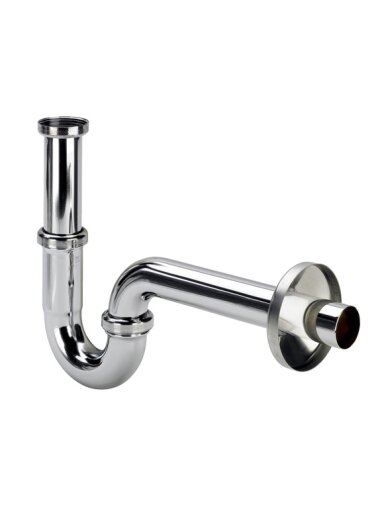 Praustuvo sifonas  vamzdelinis, be ventilio, 1 1/4 x 32, chromas
