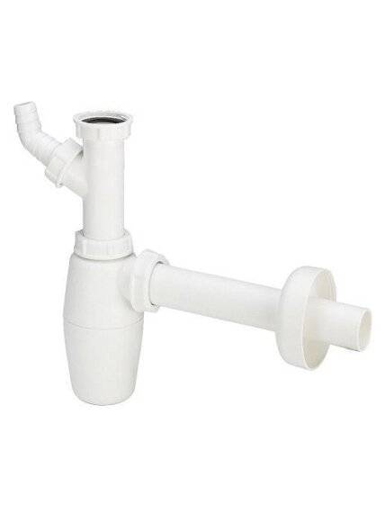 Praustuvo sifonas su skalbimo mašinos pajungimu, be ventilio 1 1/4 x 32 Praustuvo sifonas su skalbimo mašinos pajungimu, be ventilio 1 1/4 x 32