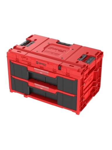 QBRICK ONE įrankių dėžė su 2 stalčiais 2.0 RED