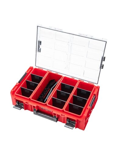 QBRICK ONE smulkmenų dėtuvė 2XL 2.0 RED + adapteris (2 vnt.)
