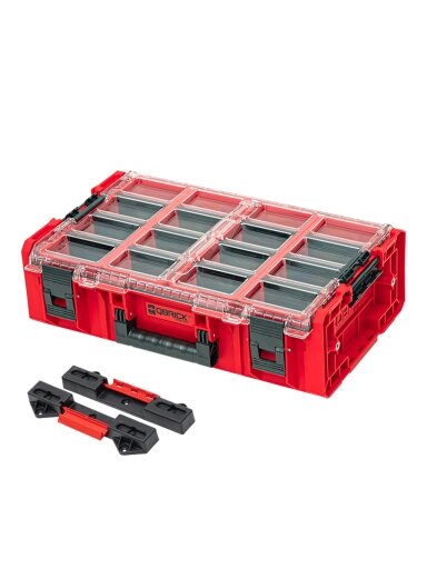 QBRICK ONE smulkmenų dėtuvė 2XL 2.0 RED + adapteris (2 vnt.)