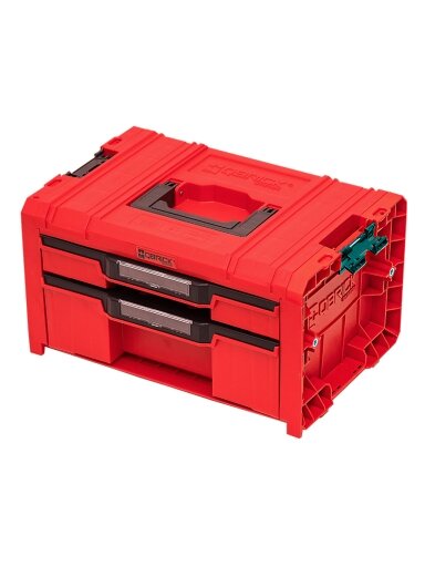 QBRICK PRO įrankių dėžė su 2 stalčiais 2.0 EXPERT RED