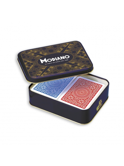 Ramino Club žaidimo kortos metalinėje dėžutėje Modiano