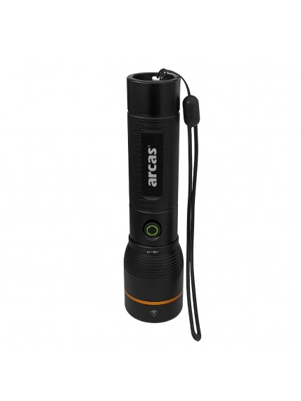 Rankinis žibintuvėlis, 20W, įkraunamas USB-C, juodas, ARCAS