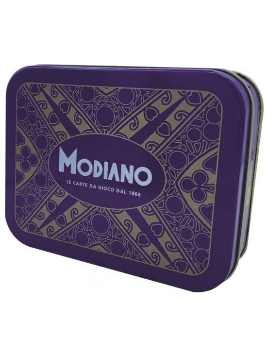 Ramino Club žaidimo kortos metalinėje dėžutėje Modiano 2 Ramino Club žaidimo kortos metalinėje dėžutėje Modiano 2