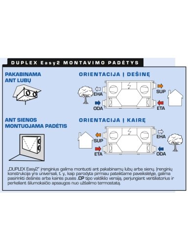 Rekuperatorius Duplex 500 Easy2.CP  500m³/h su CPA liet. jautr. pult.