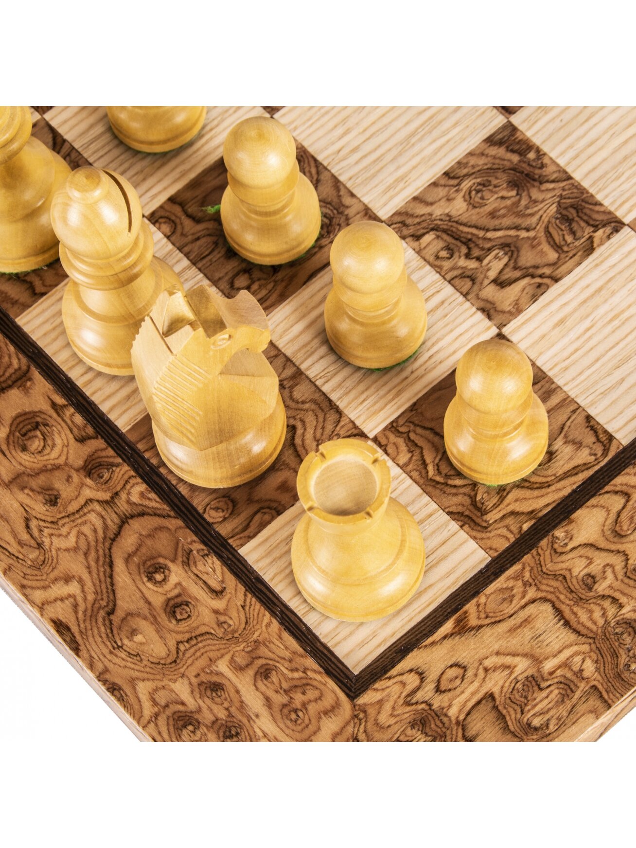 Riešutmedžio Šachmatų rinkinys 50x50cm su Stauntono šachmatų figūrėlėmis Manopoulos 6