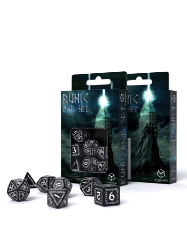 Runic kauliukų rinkinys juodos ir baltos sp