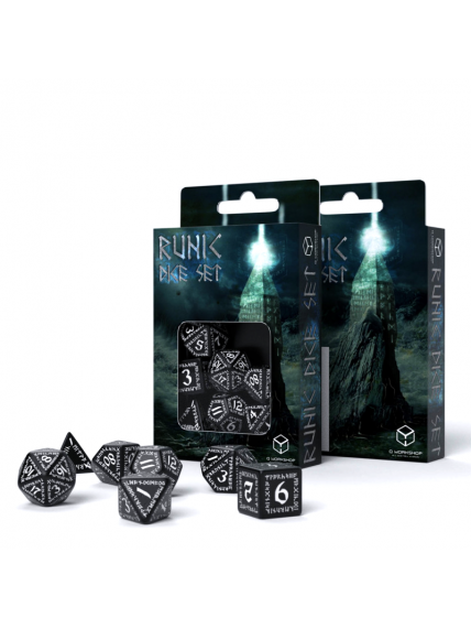 Runic kauliukų rinkinys juodos ir baltos sp