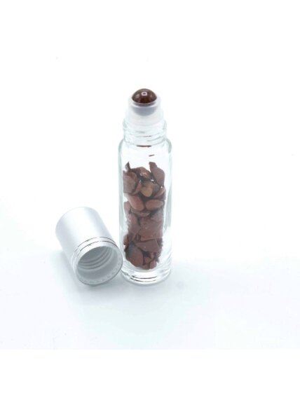 Rutulinis buteliukas su kristalais sidabro spalvos dangteliu - Red Jasper 2 Rutulinis buteliukas su kristalais sidabro spalvos dangteliu - Red Jasper 2