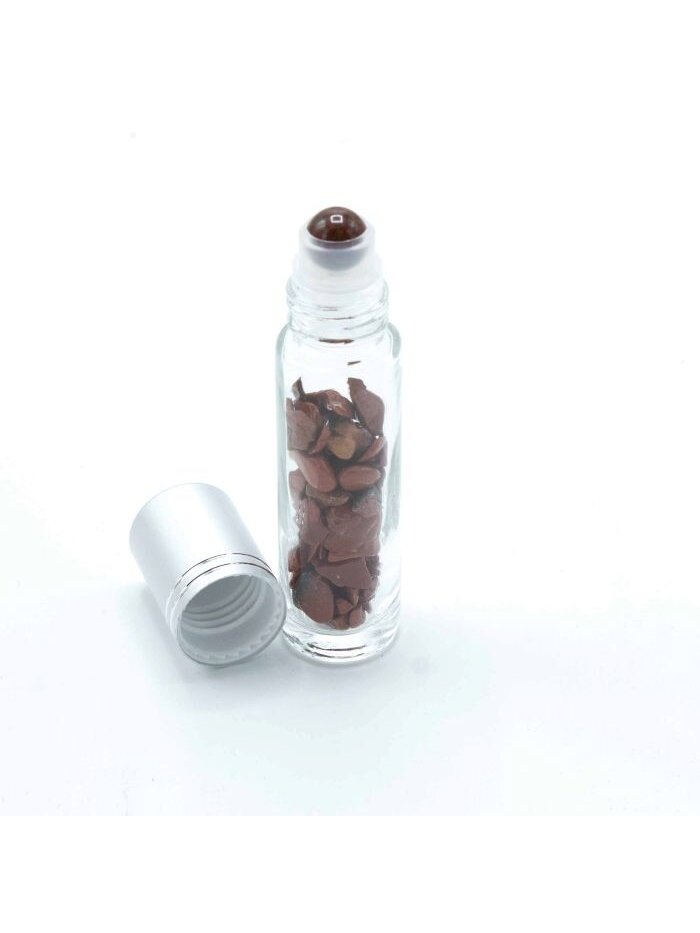 Rutulinis buteliukas su kristalais sidabro spalvos dangteliu - Red Jasper 2 Rutulinis buteliukas su kristalais sidabro spalvos dangteliu - Red Jasper 2