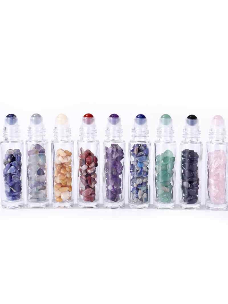 Rutulinis buteliukas su kristalais sidabro spalvos dangteliu - Aventurine 3