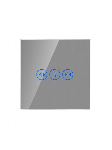 Sensorinis užuolaidų ir žaliuzių jungiklio dangtelis Feelspot, pilkas, 86x86mm Sensorinis užuolaidų ir žaliuzių jungiklio dangtelis Feelspot, pilkas, 86x86mm