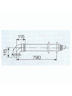 Sime koaksialinio dūmtraukio komplektas, 0,944mm, d=60/100