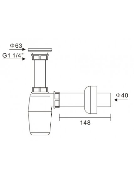 Sifonas HD07 1 1/4 1