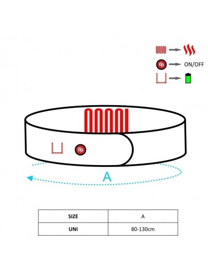 Šildantis universalus diržas su USB Glovii GB1U 6 Šildantis universalus diržas su USB Glovii GB1U 6