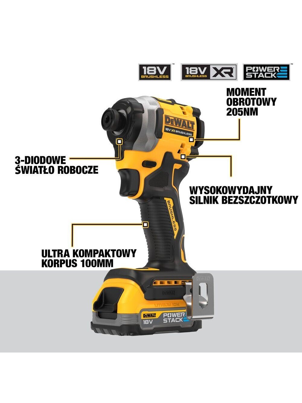 Smūginis suktuvas DeWALT DCF850E2T; 18V 2x1,7Ah 1 Smūginis suktuvas DeWALT DCF850E2T; 18V 2x1,7Ah 1