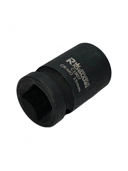 Smūginė galvutė 15 mm 1/2" trumpa 1 Smūginė galvutė 15 mm 1/2" trumpa 1