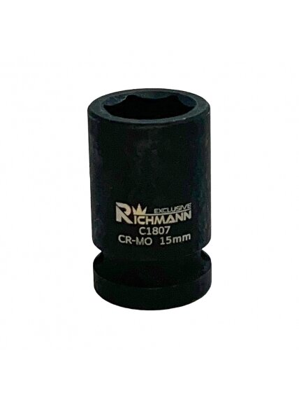 Smūginė galvutė 15 mm 1/2" trumpa 2 Smūginė galvutė 15 mm 1/2" trumpa 2