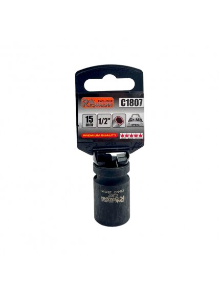 Smūginė galvutė 15 mm 1/2" trumpa 3 Smūginė galvutė 15 mm 1/2" trumpa 3