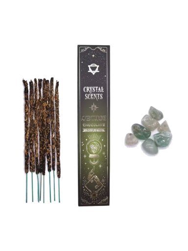 Šokolado Aromato Natūralūs smilkalai su Avantiurino kristalais Crystal Scents