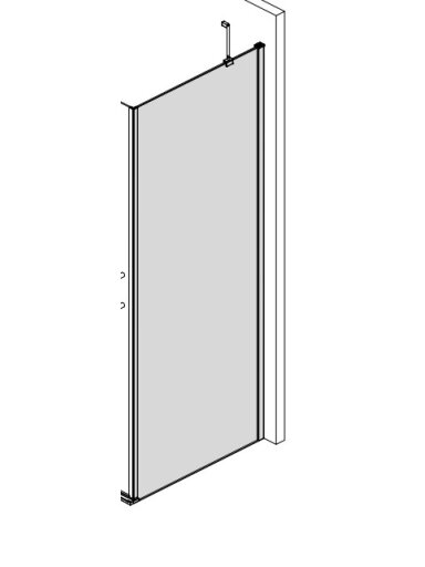 Šoninė siena OBCB 785-800mm x1950 dušo durims OBCO1, prof. brillant, stikl. transparent (tinka su U3SNP-4000731)