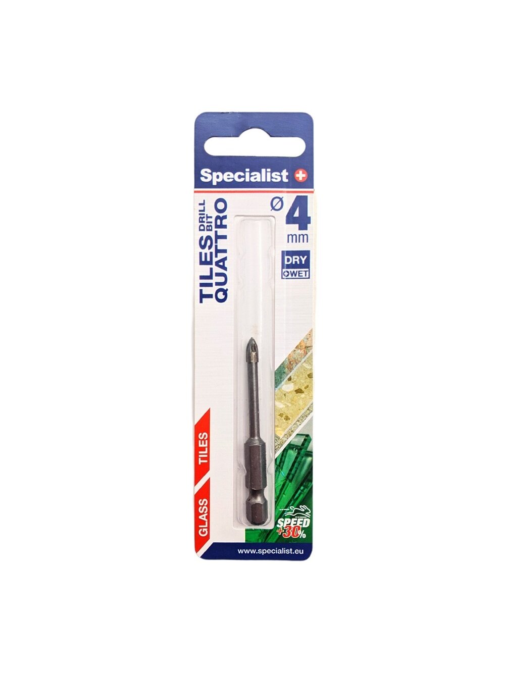 SPECIALIST+ stiklo grąžtas, 4 mm