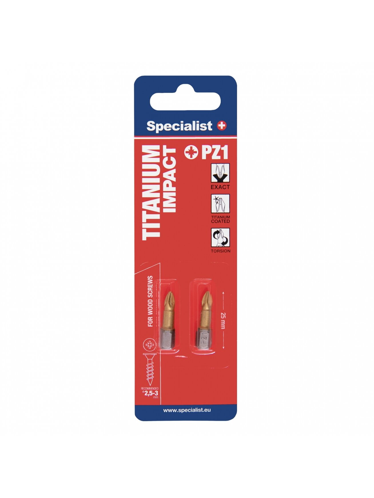 SPECIALIST+ antgalis TITANIUM PZ1, 25 mm, 2 vnt. SPECIALIST+ antgalis TITANIUM PZ1, 25 mm, 2 vnt.