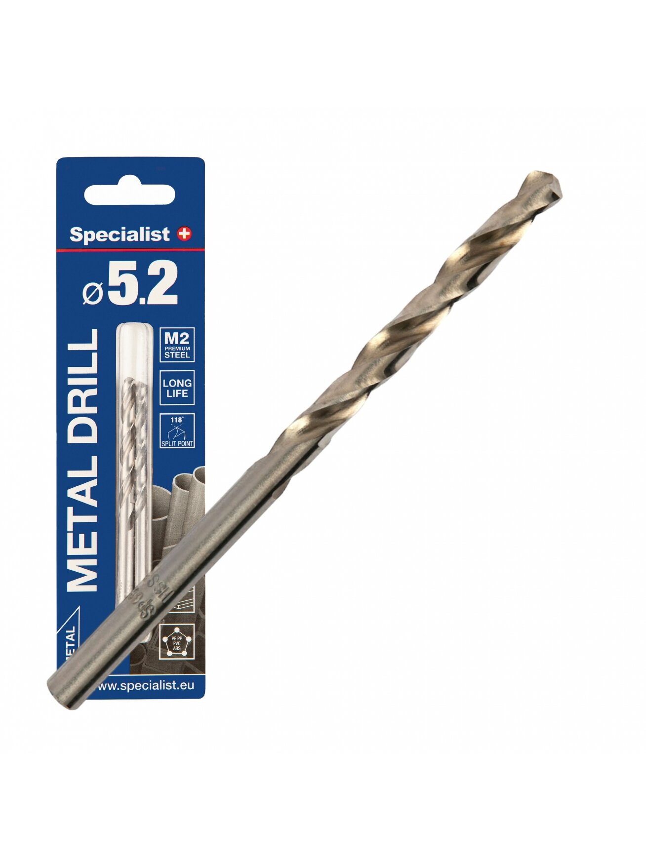 SPECIALIST+ metalo grąžtas PREMIUM, 5.2mm, 2 vnt.. SPECIALIST+ metalo grąžtas PREMIUM, 5.2mm, 2 vnt..
