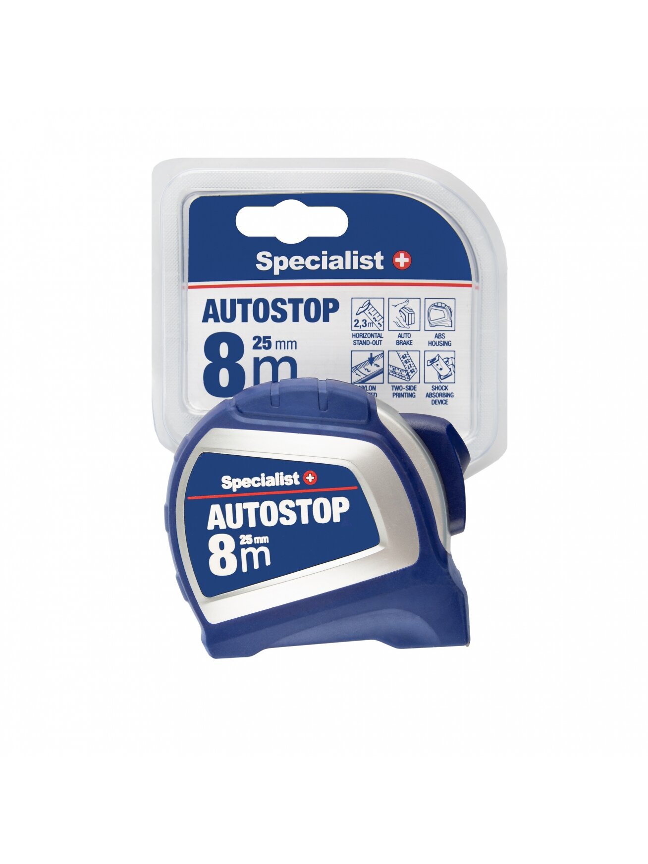 SPECIALIST+ ruletė AUTOSTOP 8 m, 25 mm 1 SPECIALIST+ ruletė AUTOSTOP 8 m, 25 mm 1