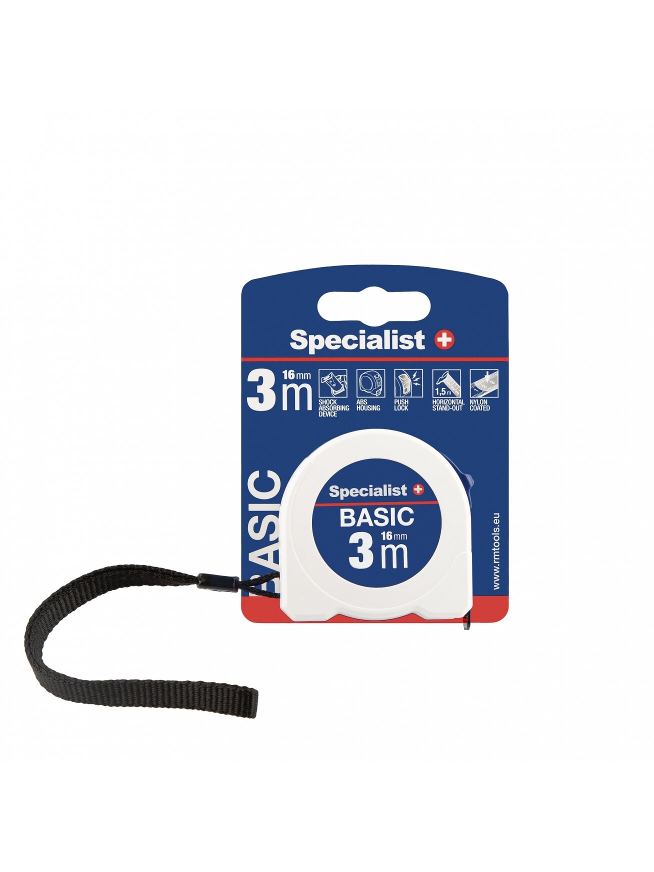 SPECIALIST+ ruletė BASIC 3 m, 16 mm 1 SPECIALIST+ ruletė BASIC 3 m, 16 mm 1