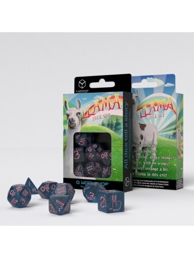 Sparkling Llama kauliukų rinkinys blizgančios tamsiai mėlynos ir rožinės sp