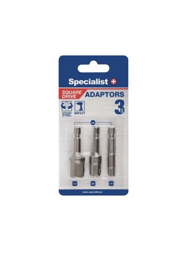 SPECIALIST+ adapteriai 1/2", 1/4" ir 3/8"