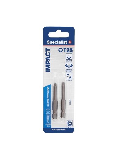 SPECIALIST+ antgalis TORX GRIP T25, 50mm, 2 vnt.