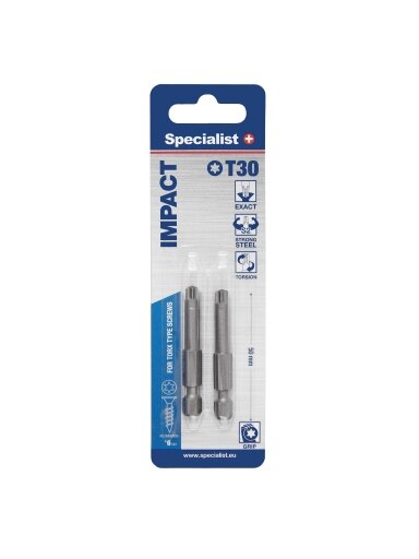 SPECIALIST+ antgalis TORX GRIP T30, 50mm, 2 vnt.