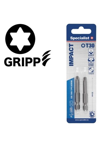 SPECIALIST+ antgalis TORX GRIP T30, 50mm, 2 vnt.