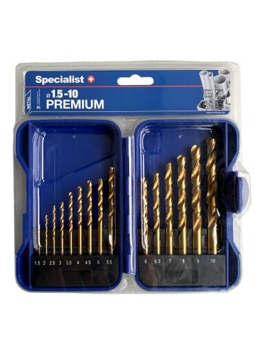 SPECIALIST+ grąžtų rinkinys TITANIUM, 1.5-10 mm, 15 vnt.