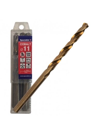 SPECIALIST+ metalo grąžtas COBALT, 11 mm, 5 vnt.