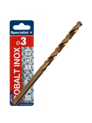 SPECIALIST+ metalo grąžtas COBALT, 3 mm