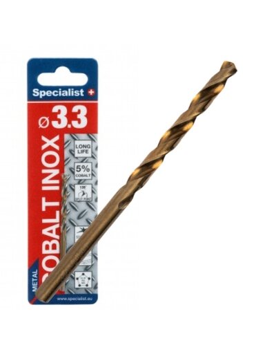 SPECIALIST+ metalo grąžtas COBALT, 3.3 mm