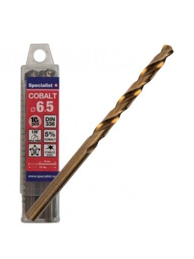 SPECIALIST+ metalo grąžtas COBALT, 6.5 mm, 10 vnt.