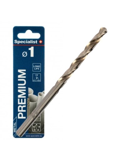 SPECIALIST+ metalo grąžtas PREMIUM, 1 mm, 3 vnt.