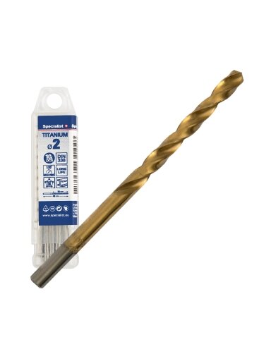 SPECIALIST+ metalo grąžtas TITAN, 2 mm, 10 vnt.