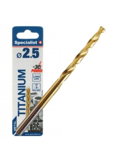 SPECIALIST+ metalo grąžtas TITAN, 2.5 mm, 2 vnt.